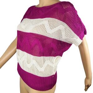 80s Purple Bold Stripe Retro Coast Whimsigoth  PopArt Indie Festival Boho Size S